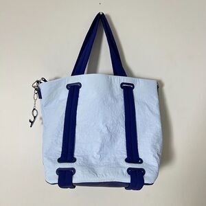 Laundry by Shelli Segal Blue Detachable Crossbody Strap Casual Large Tote Bag‎